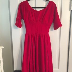 Vintage red velvet dress